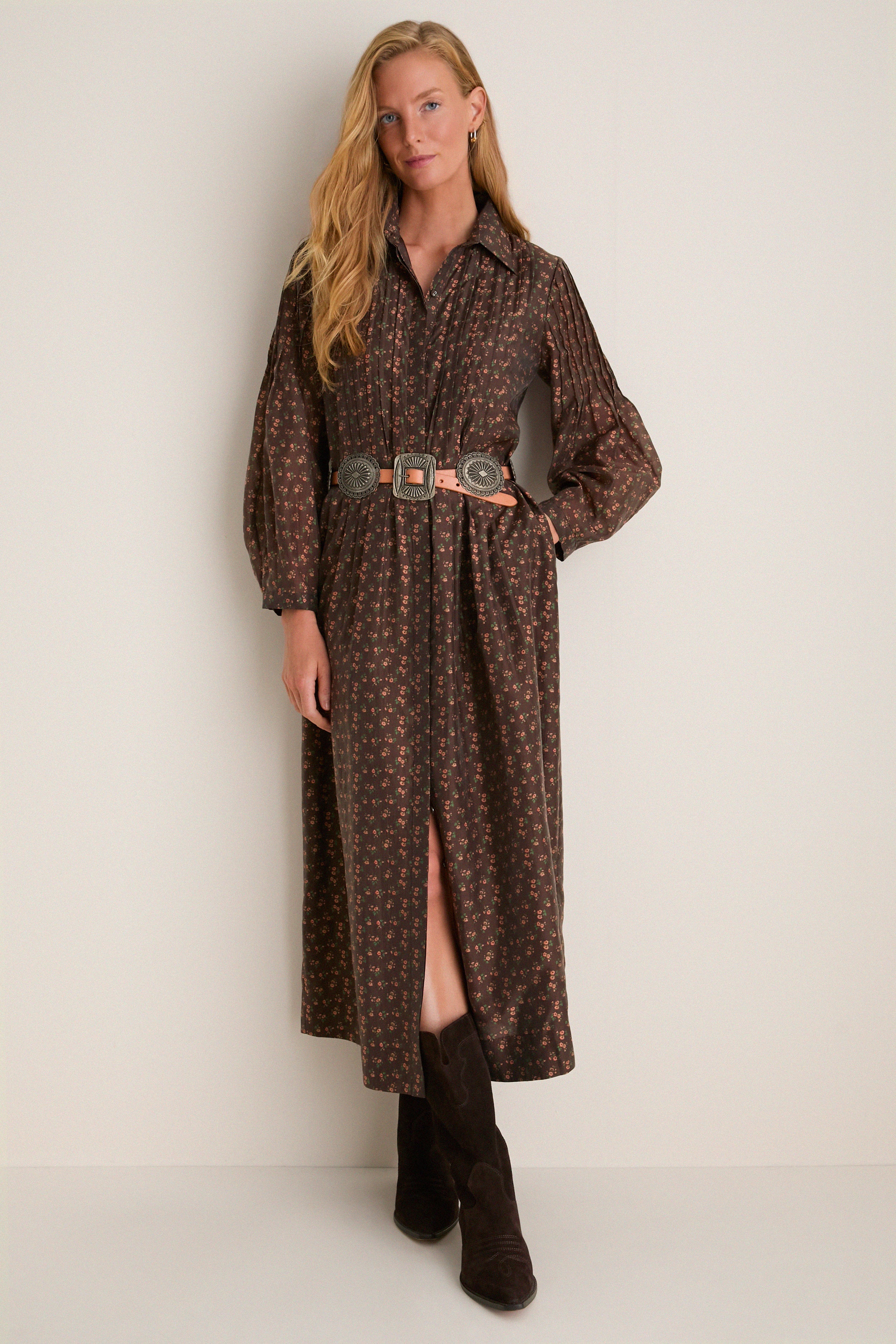 Hampden Harvest Pleated Lang Dress | Tuckernuck