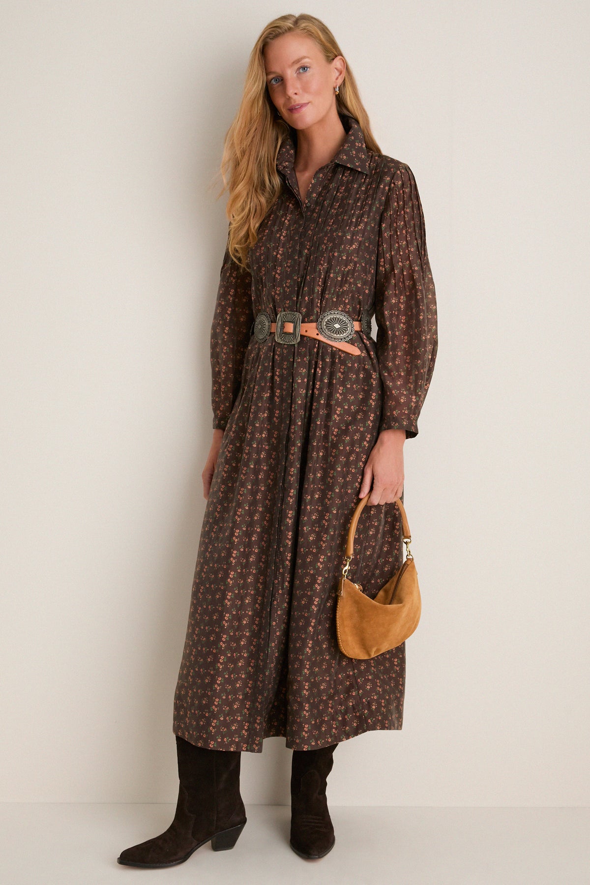 Hampden Harvest Pleated Lang Dress