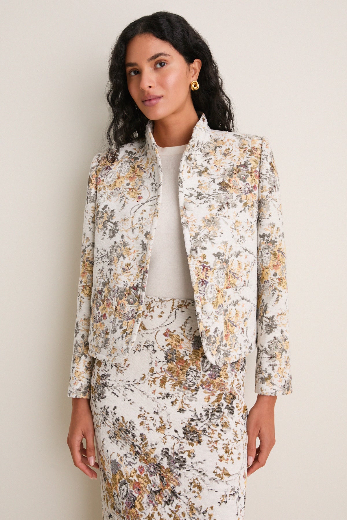 Georgetown Chenille Jacquard Cropped Dalton Jacket