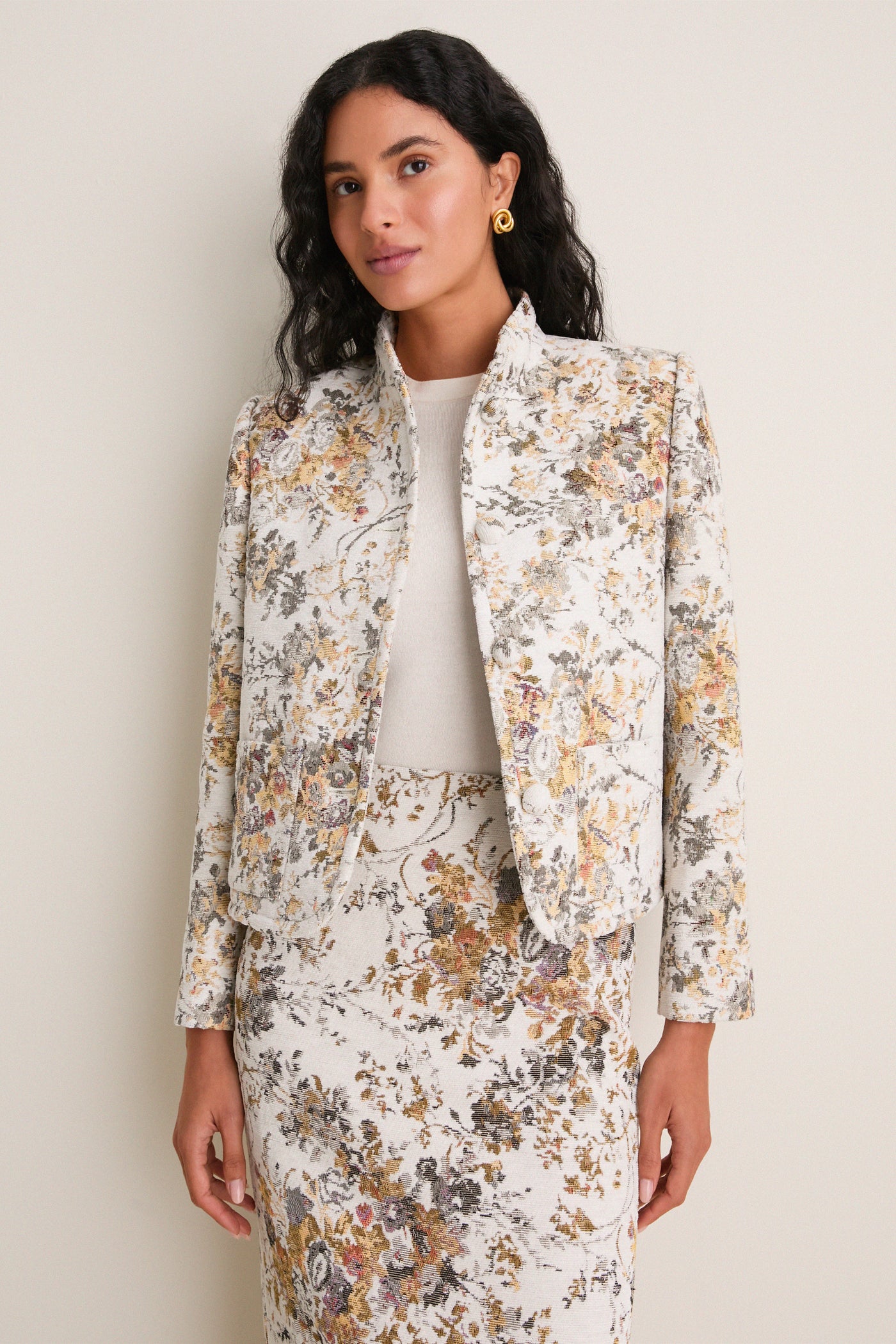 Georgetown Chenille Jacquard Cropped Dalton Jacket