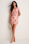 Apricot Jacquard Caroline Mini Dress
