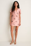 Apricot Jacquard Caroline Mini Dress