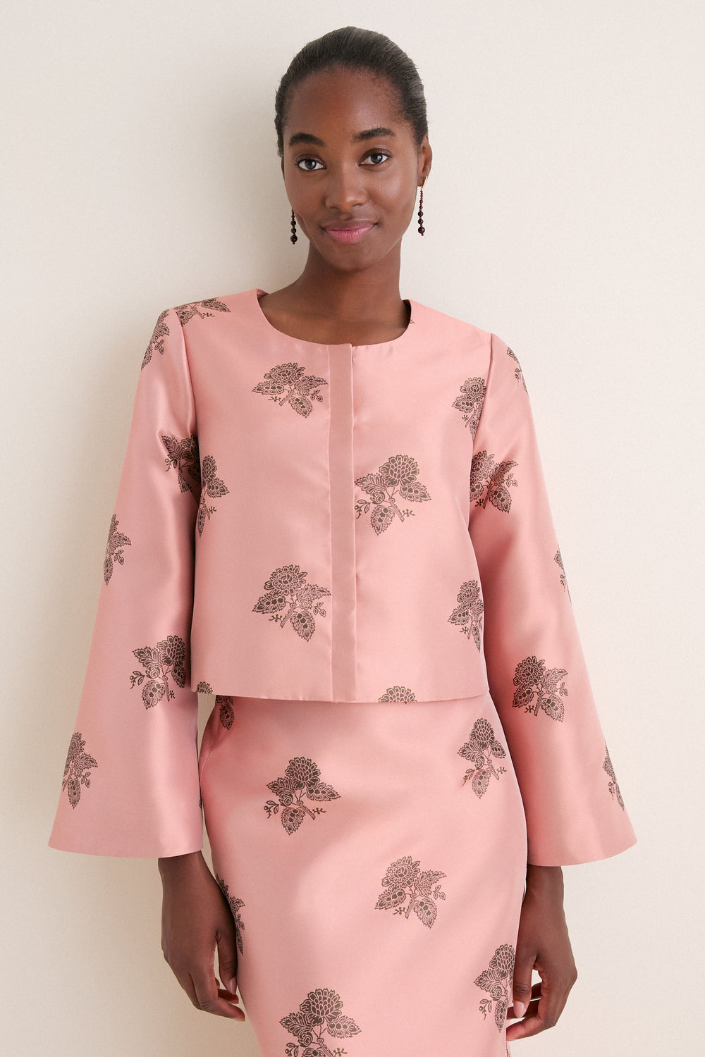 Apricot Jacquard Maxine Jacket