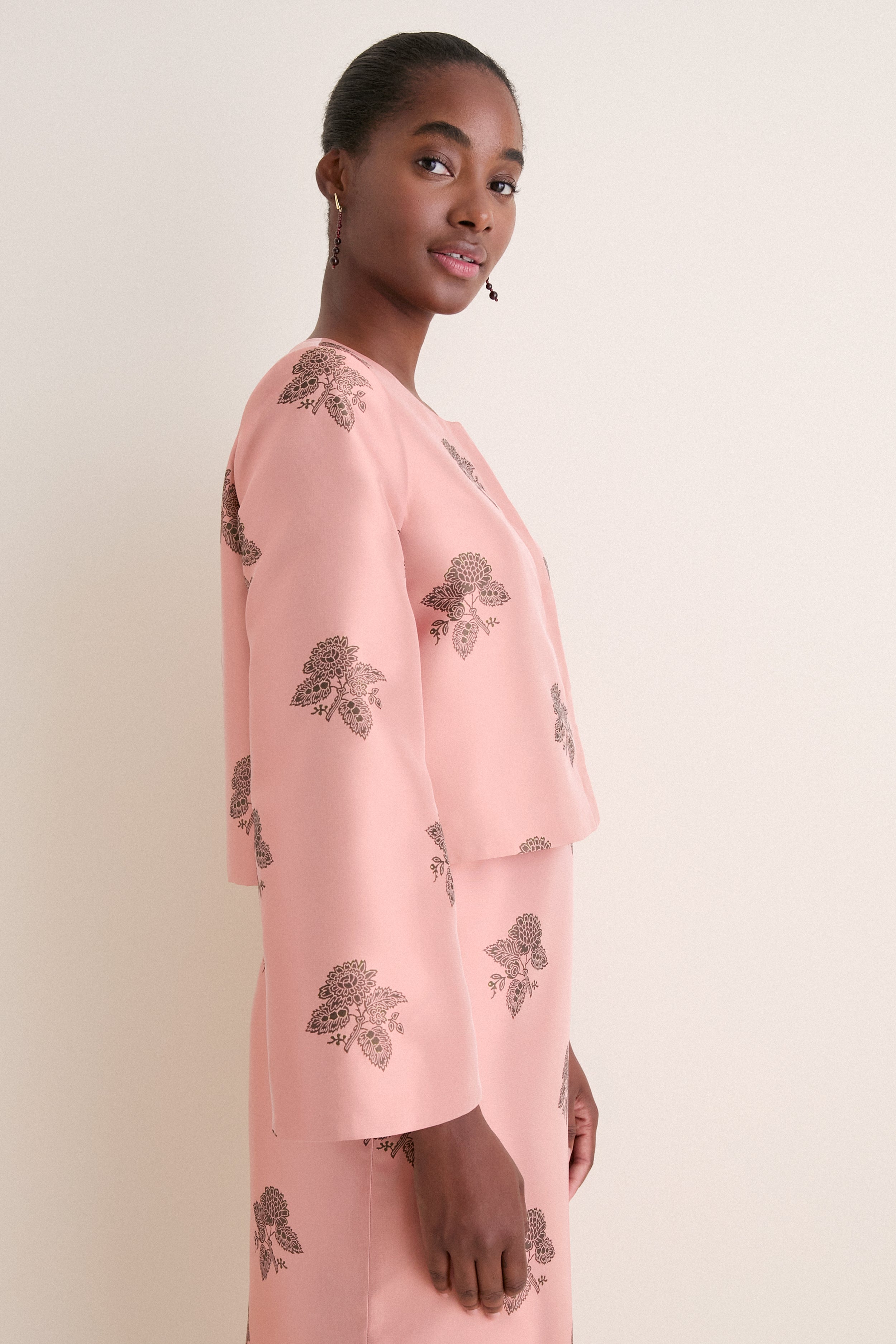 Apricot Jacquard Maxine Jacket