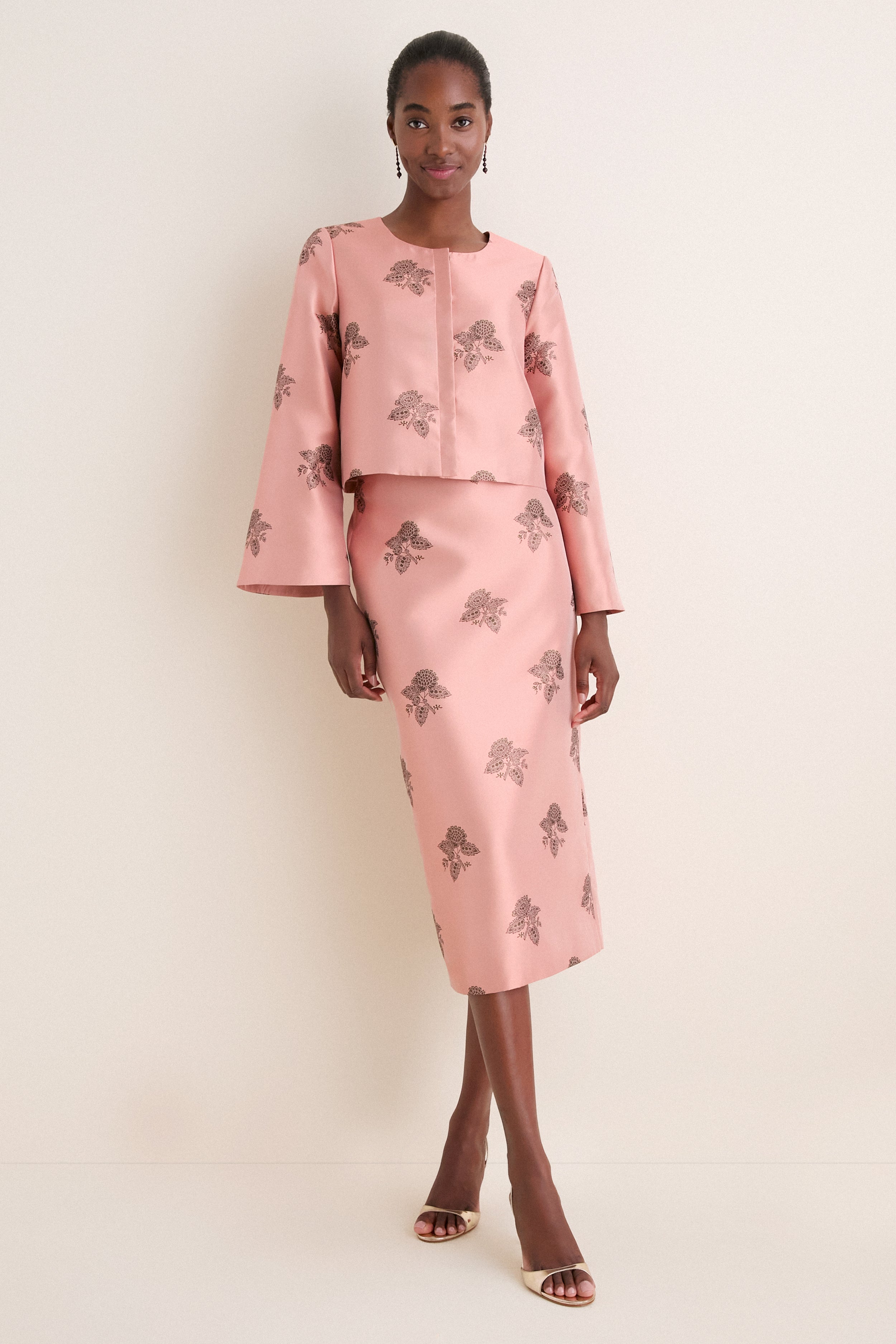 Apricot Jacquard Maxine Jacket