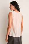 Peach Pleated Organza Pembroke Blouse