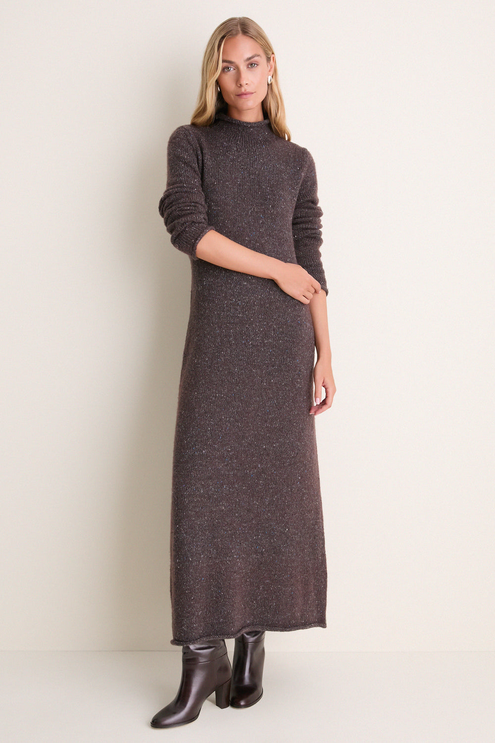 Noir Merino Blend Burton Sweater Dress