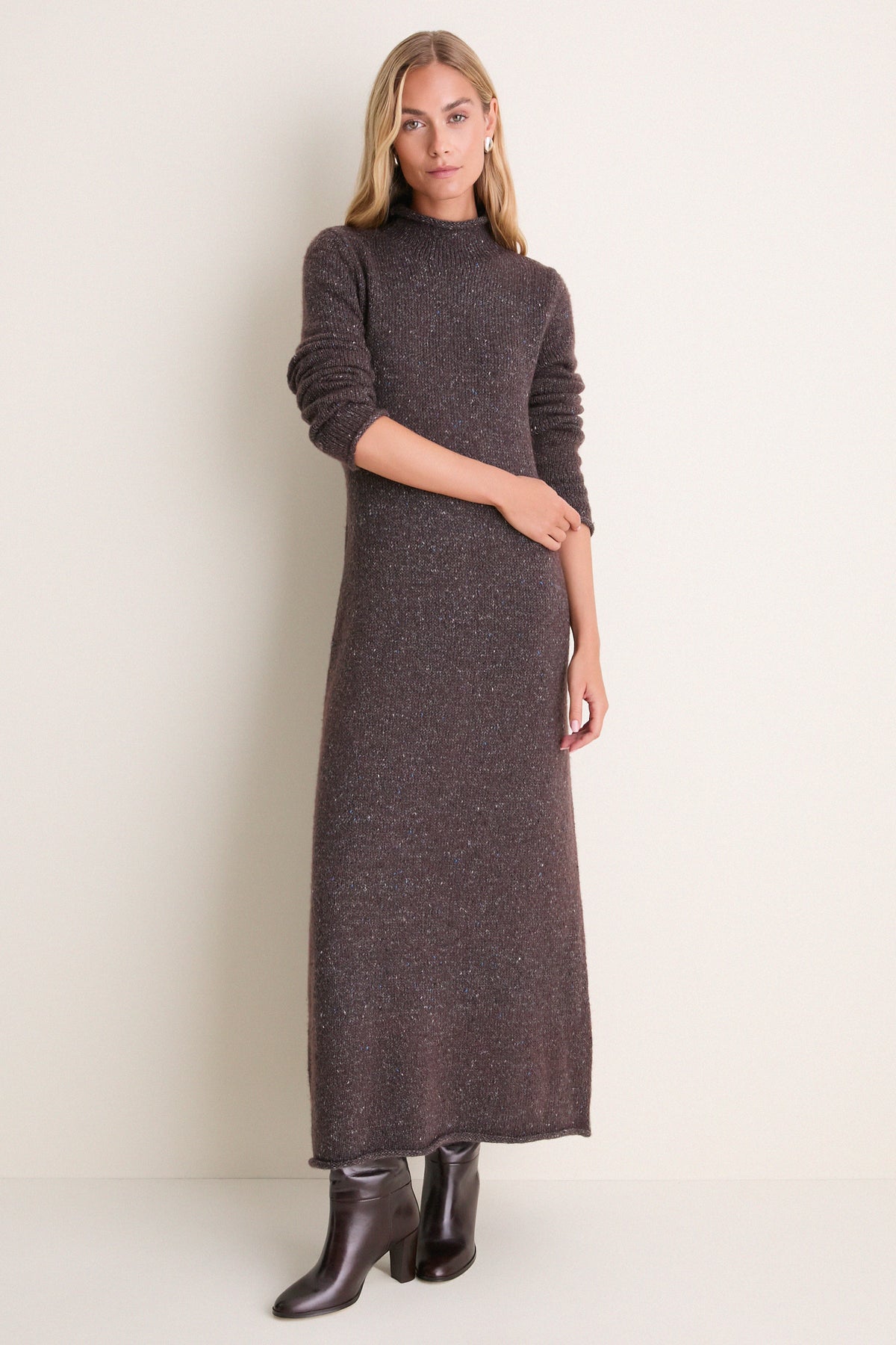 Noir Merino Blend Burton Sweater Dress