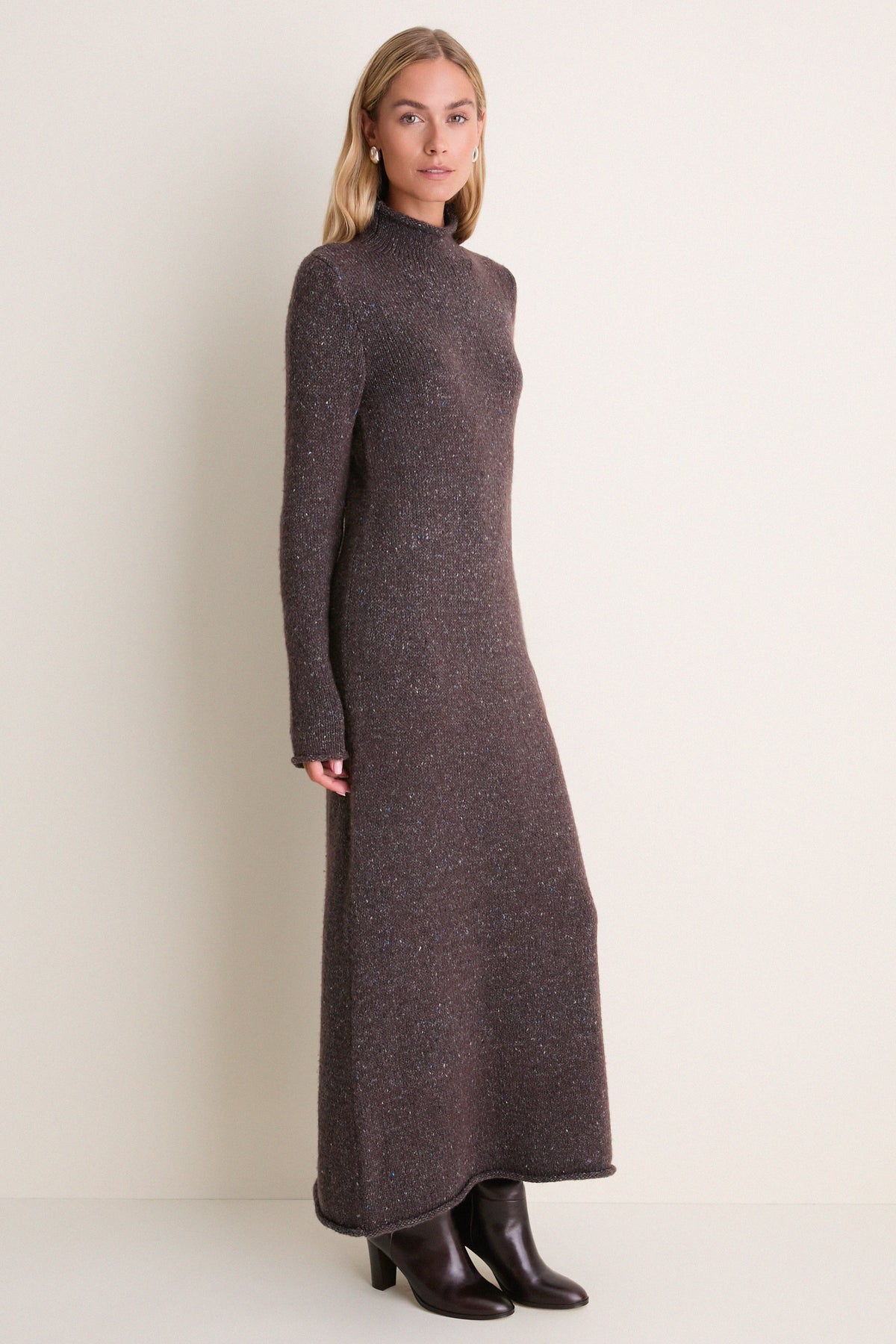 Noir Merino Blend Burton Sweater Dress