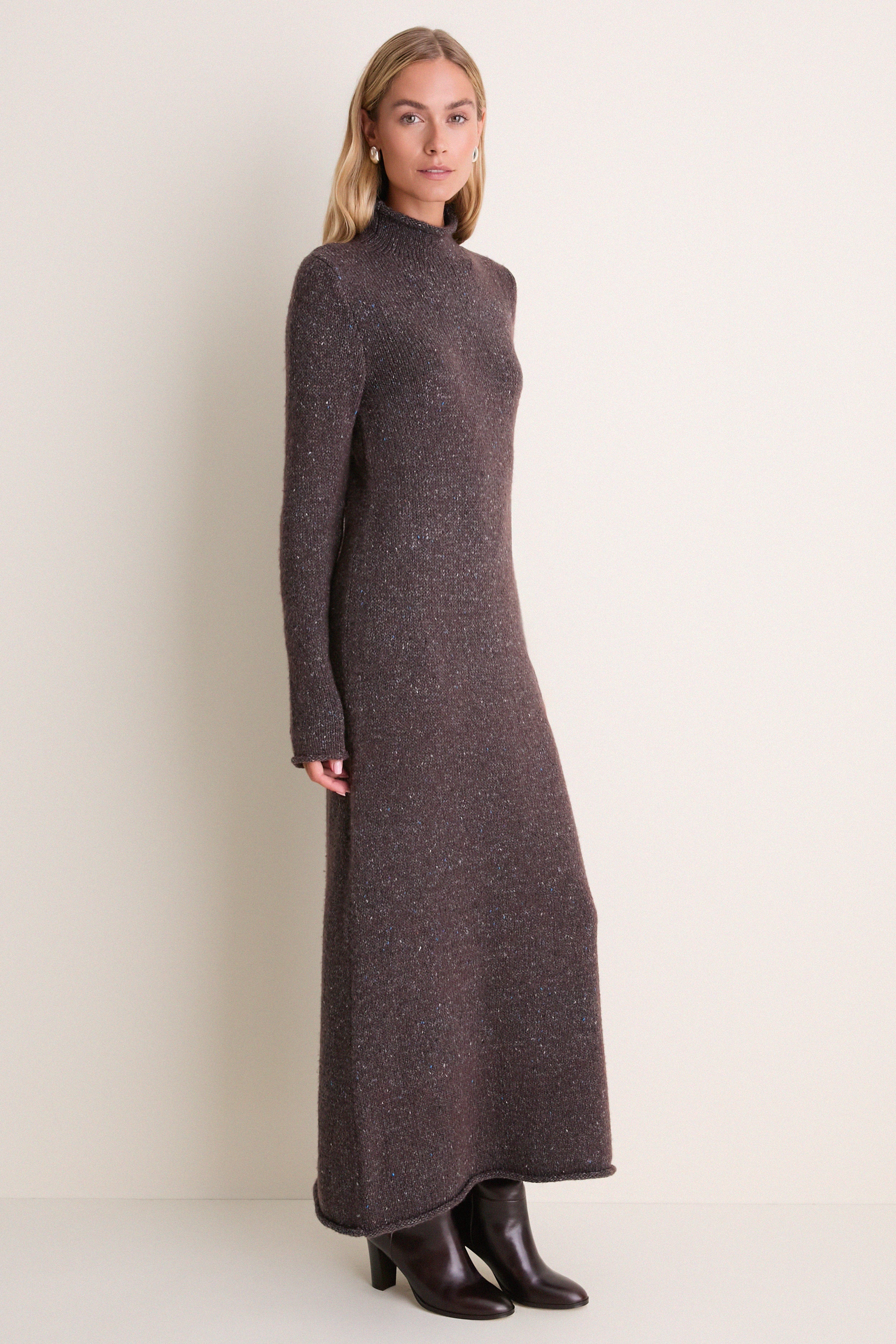 Noir Merino Blend Burton Sweater Dress