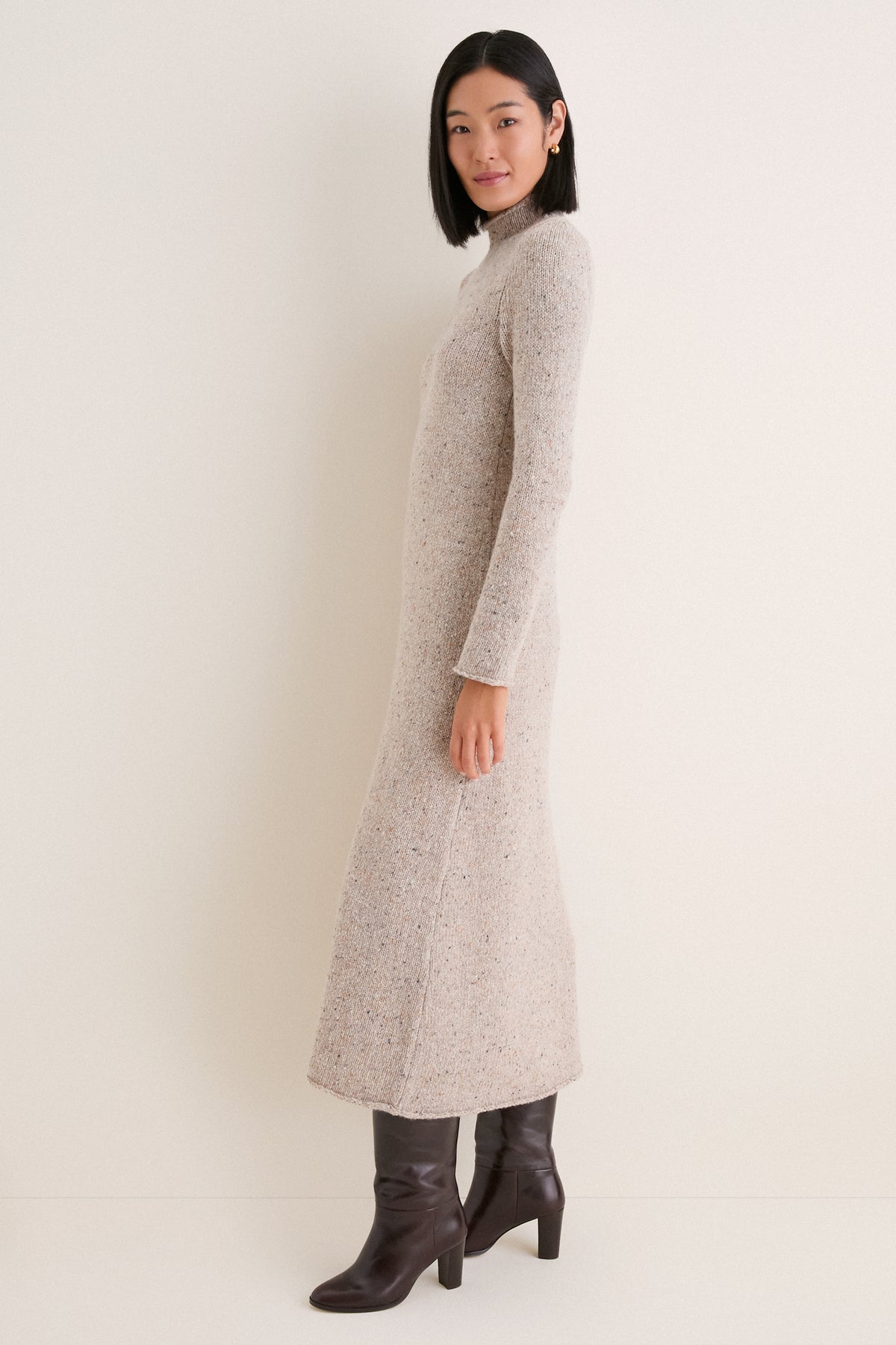 Oat Merino Blend Burton Sweater Dress