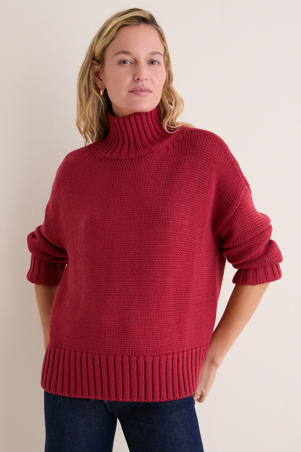 Apple Red Hannah Turtleneck Sweater