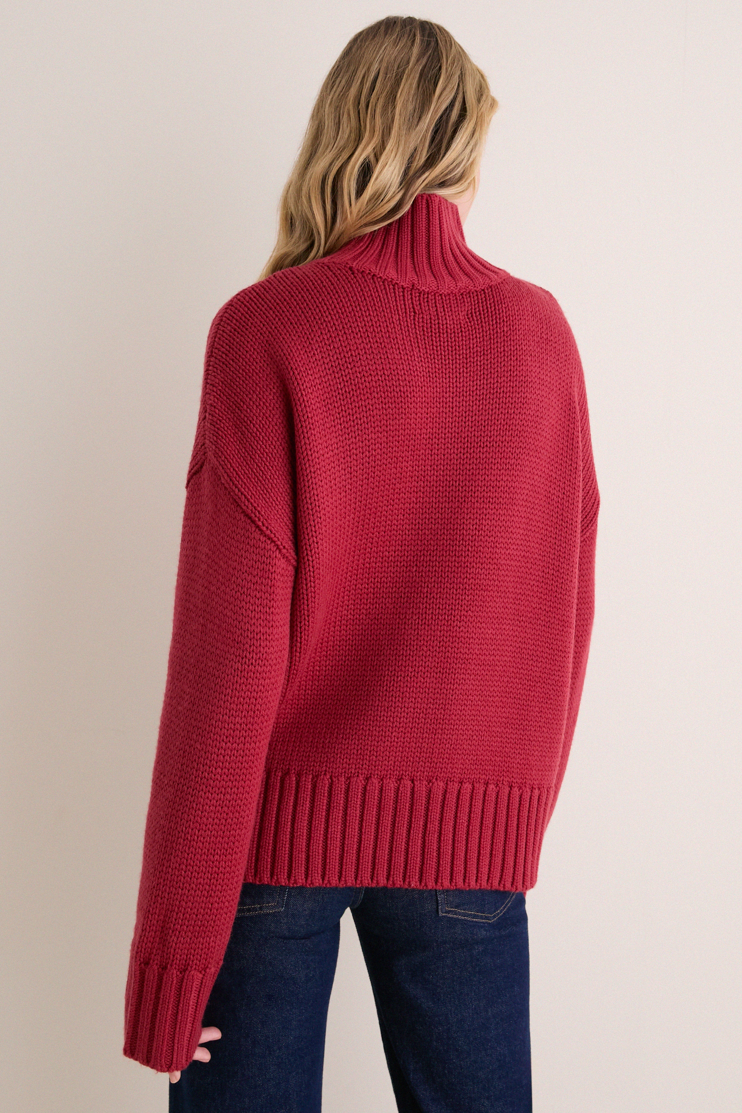Apple Red Hannah Turtleneck Sweater