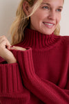 Apple Red Hannah Turtleneck Sweater