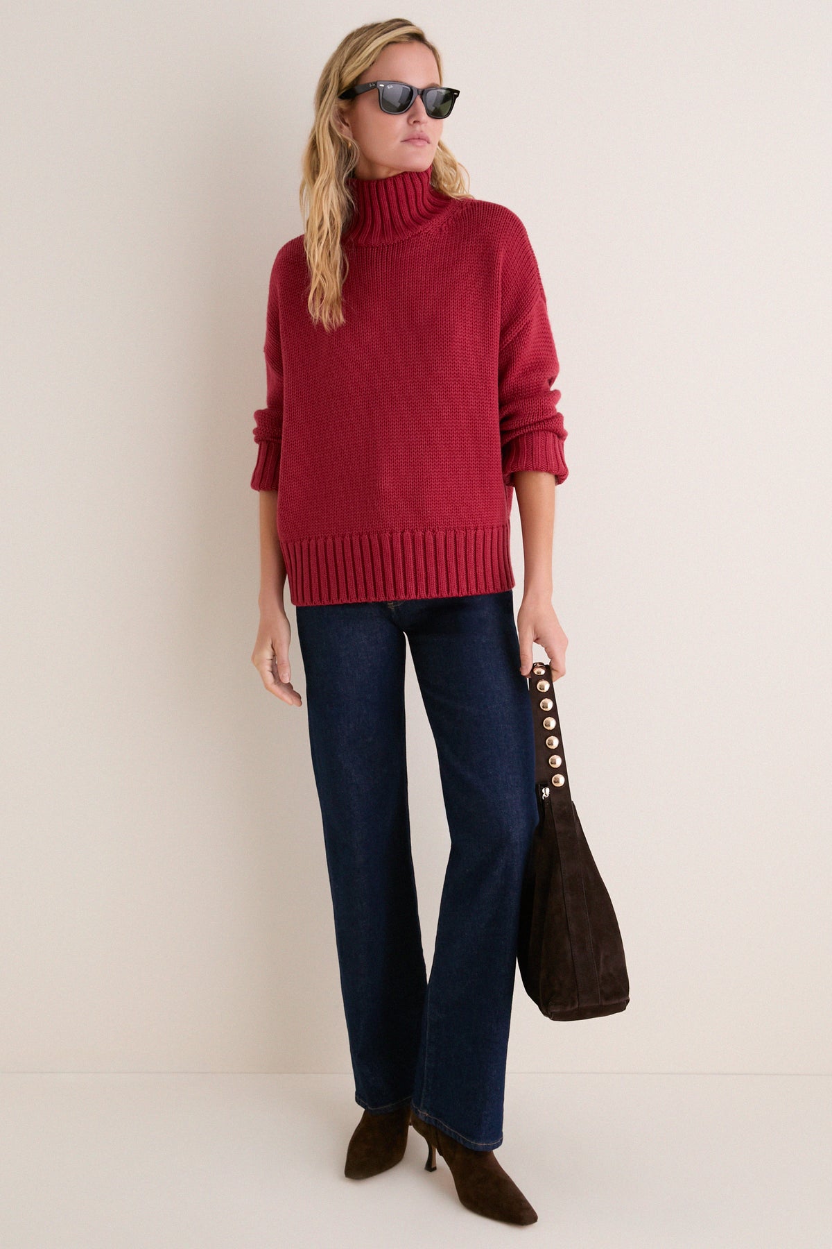 Apple Red Hannah Turtleneck Sweater
