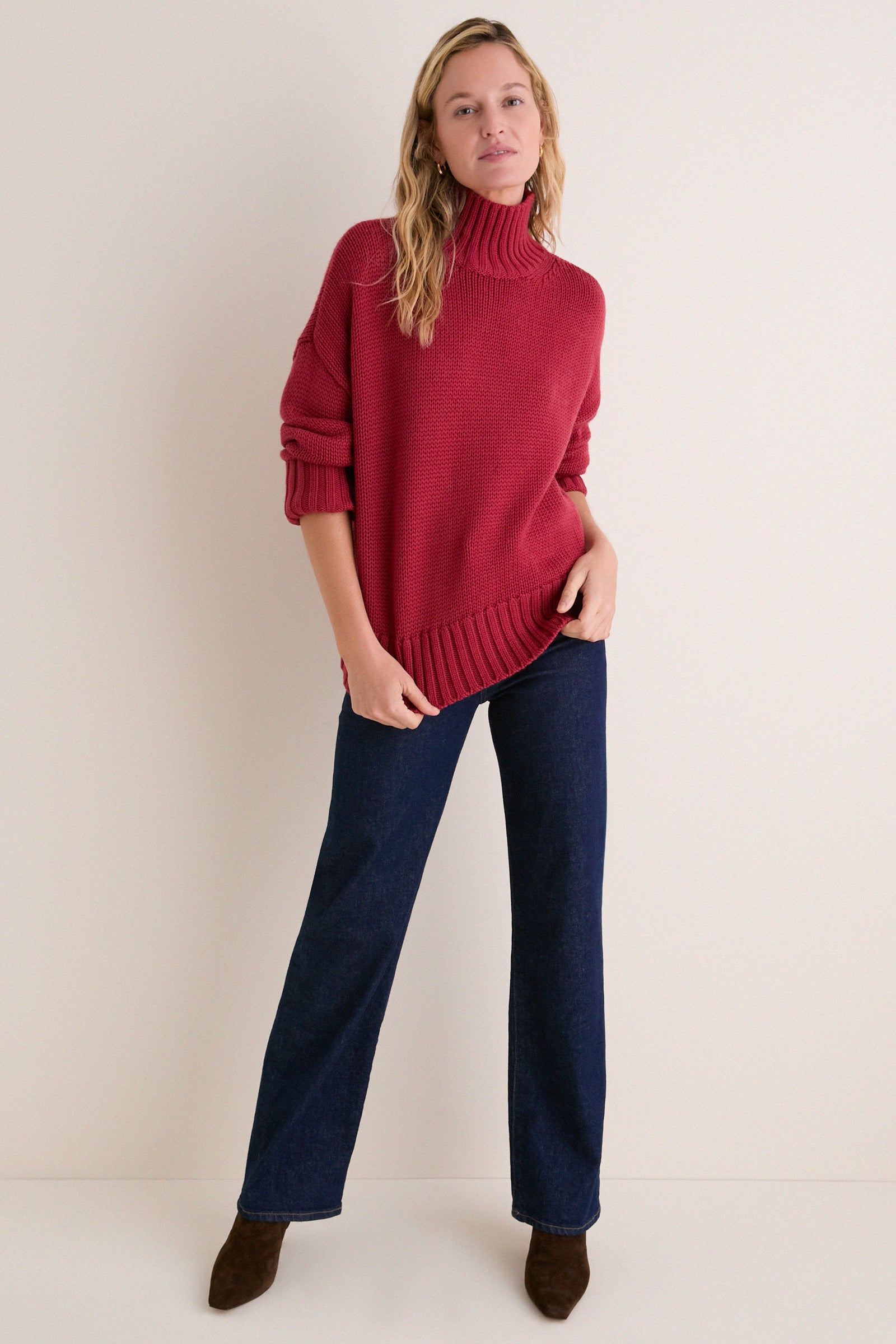 Apple Red Hannah Turtleneck Sweater