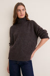 Brown Speckled Wool Hannah Turtleneck