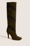Calfskin Suede Green Beatrice Boots