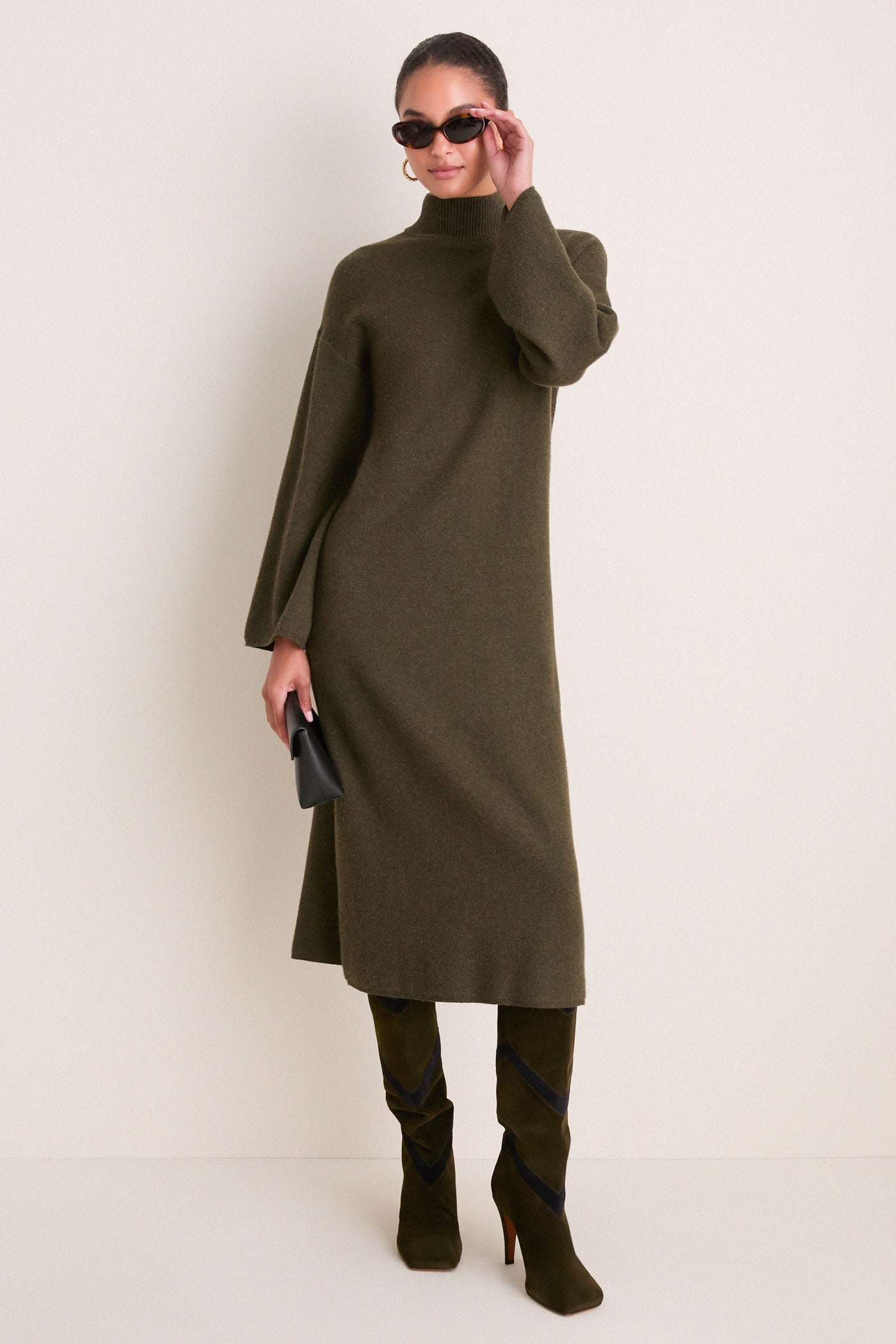 Calfskin Suede Green Beatrice Boots