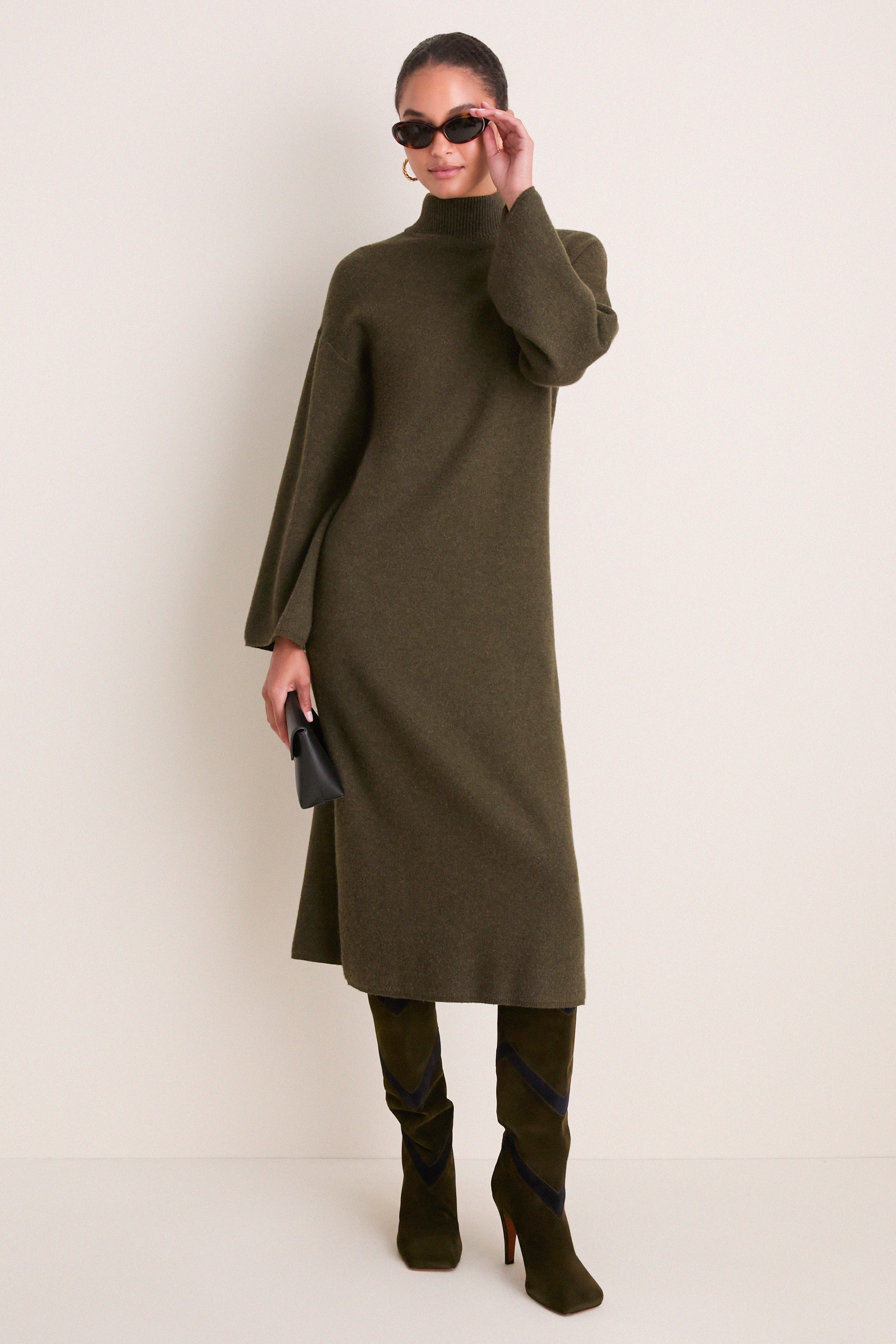 Calfskin Suede Green Beatrice Boots