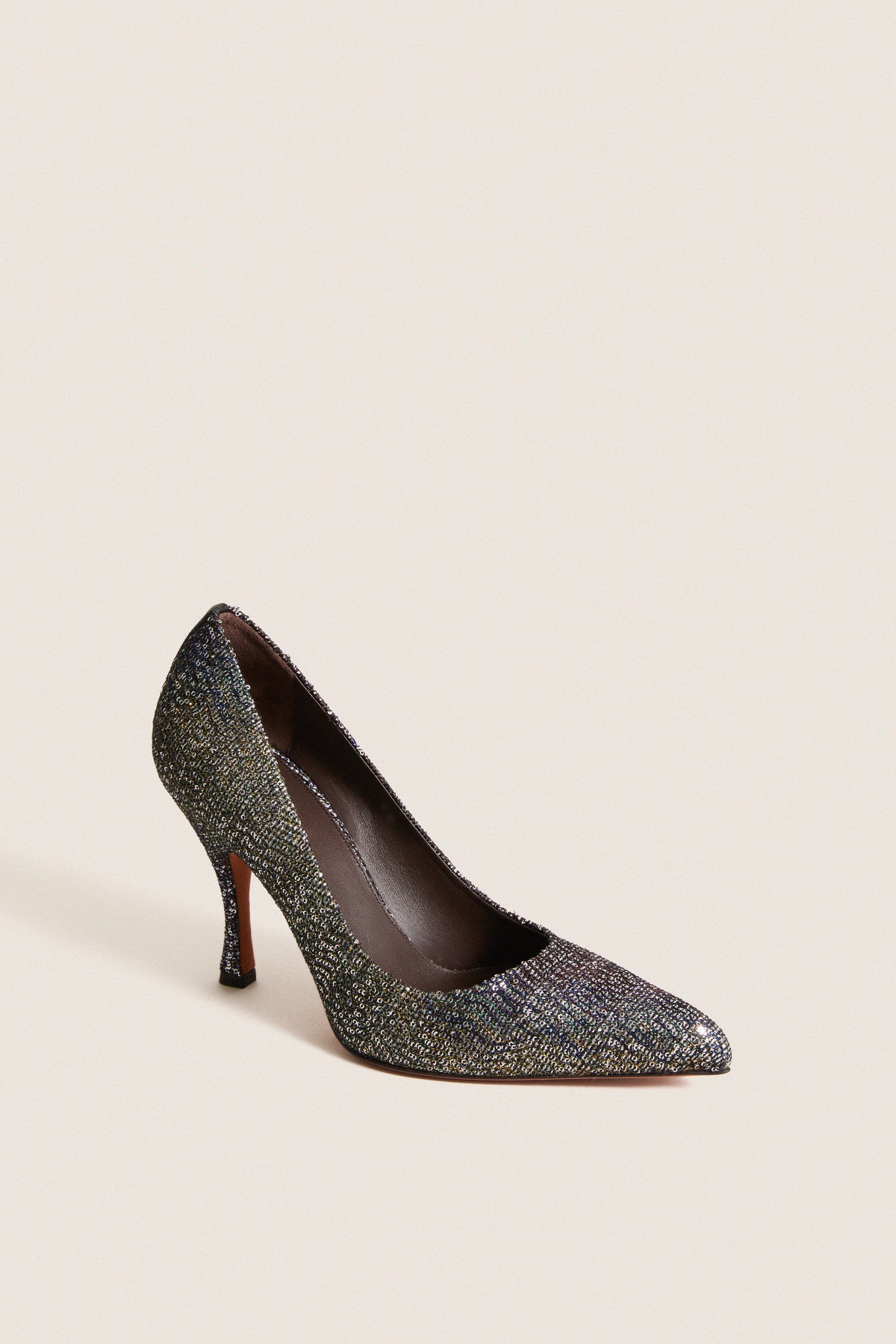 Black Caperdoni Sequins Ida Heels