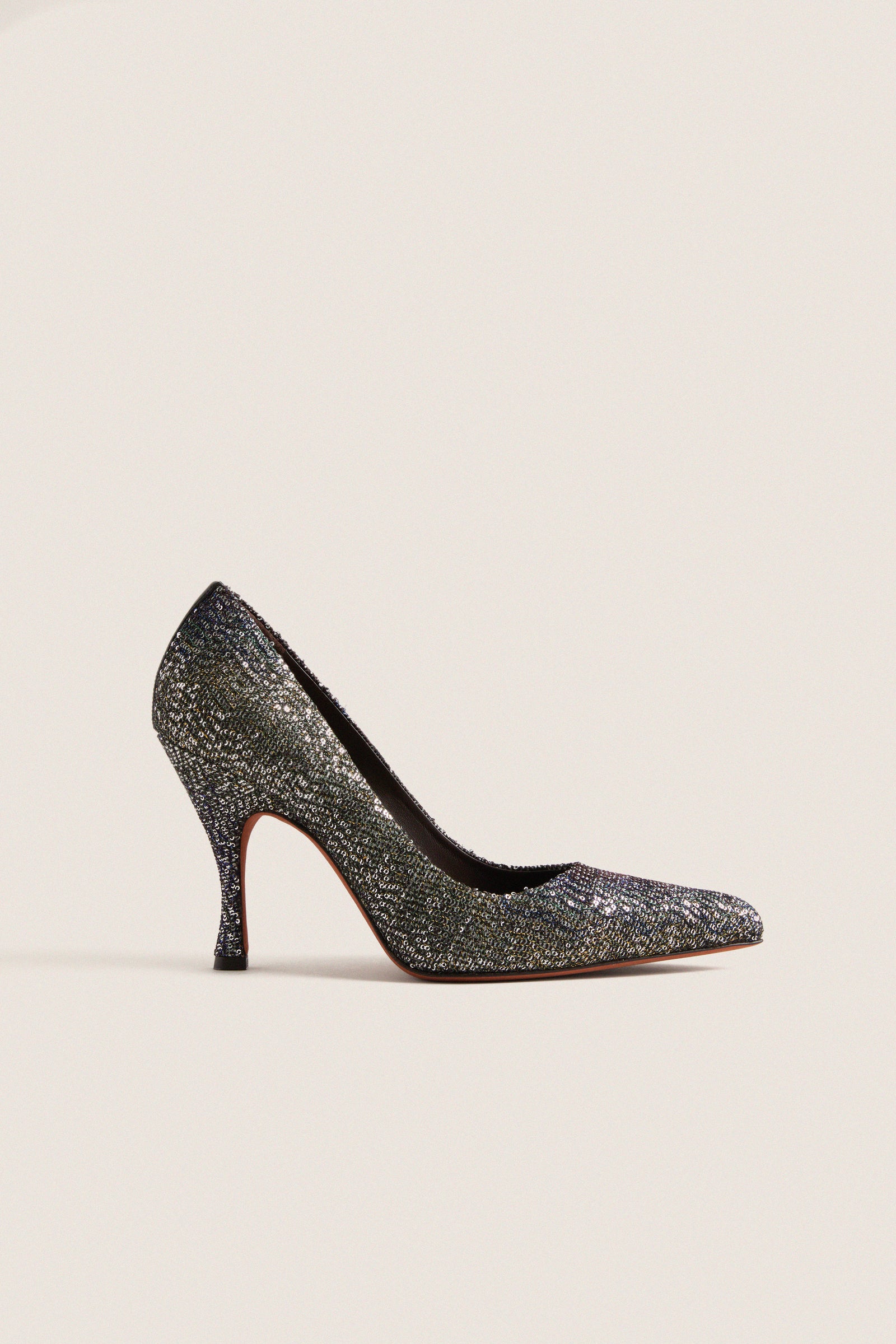 Black Caperdoni Sequins Ida Heels