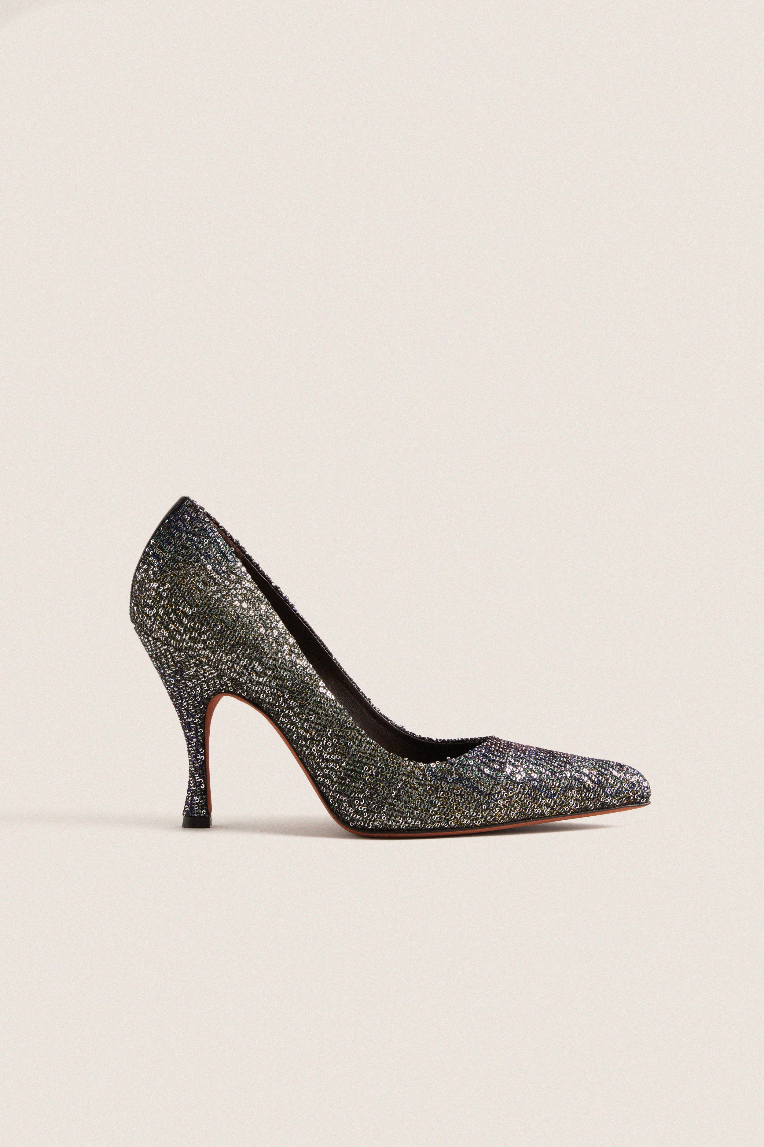 Black Caperdoni Sequins Ida Heels