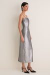 Pewter Verdelle Metallic Midi Dress