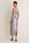 Pewter Verdelle Metallic Midi Dress