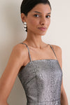 Pewter Verdelle Metallic Midi Dress