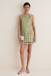 Moss and Satellite Silver Sina Crochet Mini Dress