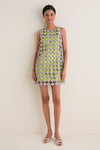 Moss and Satellite Silver Sina Crochet Mini Dress