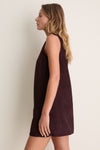 Bordeaux Delphine Suede Mini Dress