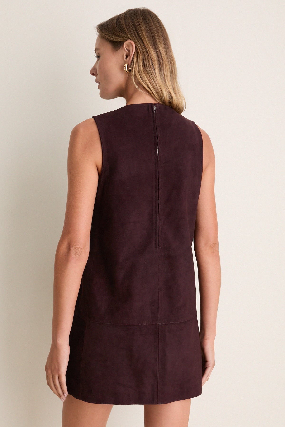 Bordeaux Delphine Suede Mini Dress