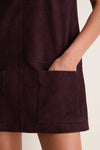 Bordeaux Delphine Suede Mini Dress