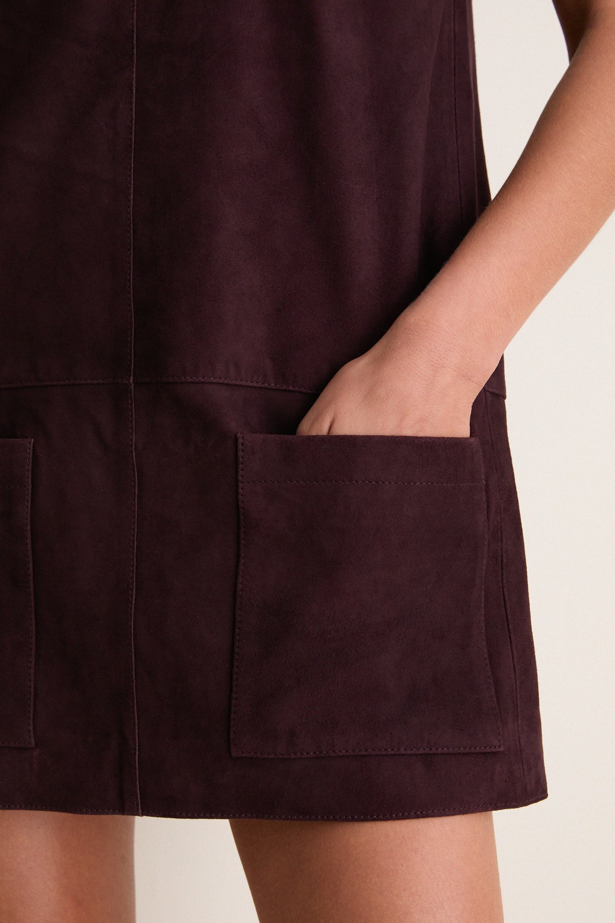 Bordeaux Delphine Suede Mini Dress