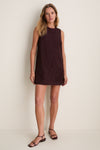 Bordeaux Delphine Suede Mini Dress