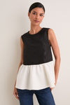 Black and Bone Iris Moire Top