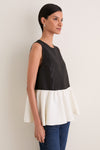 Black and Bone Iris Moire Top