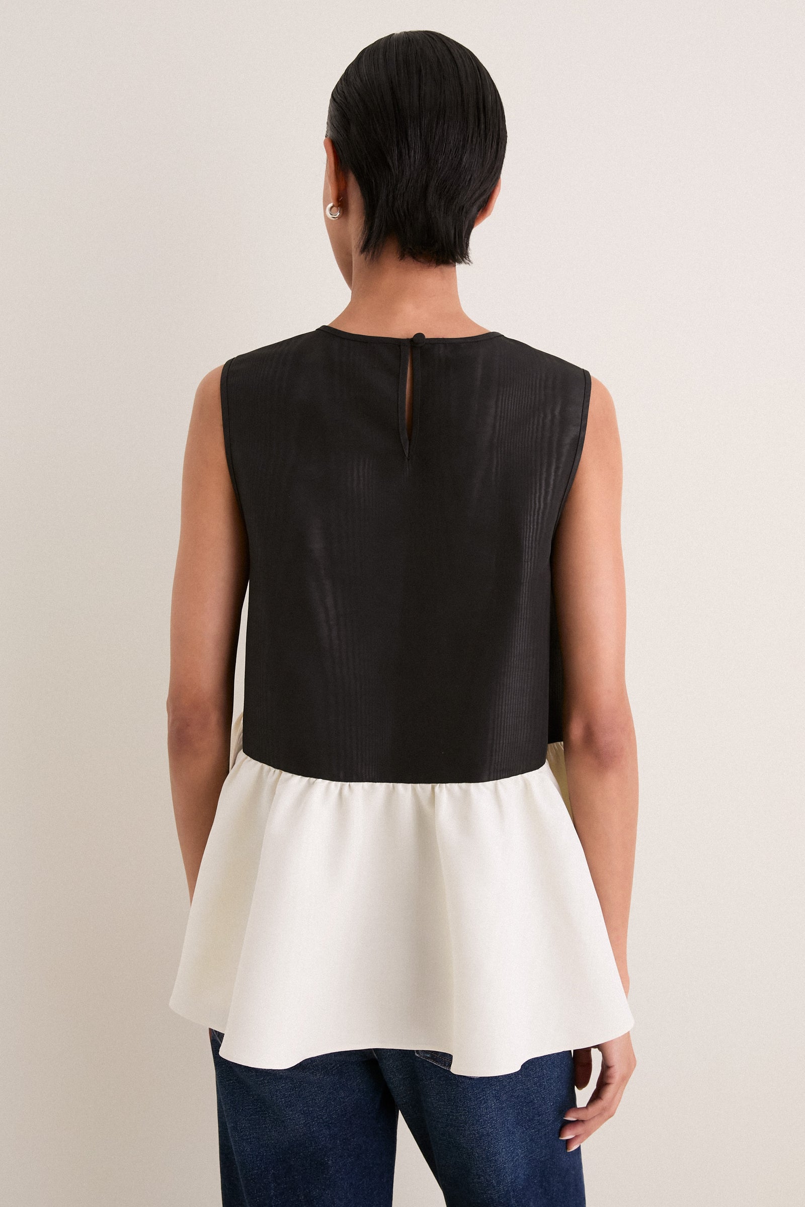 Black and Bone Iris Moire Top