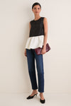 Black and Bone Iris Moire Top