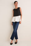 Black and Bone Iris Moire Top