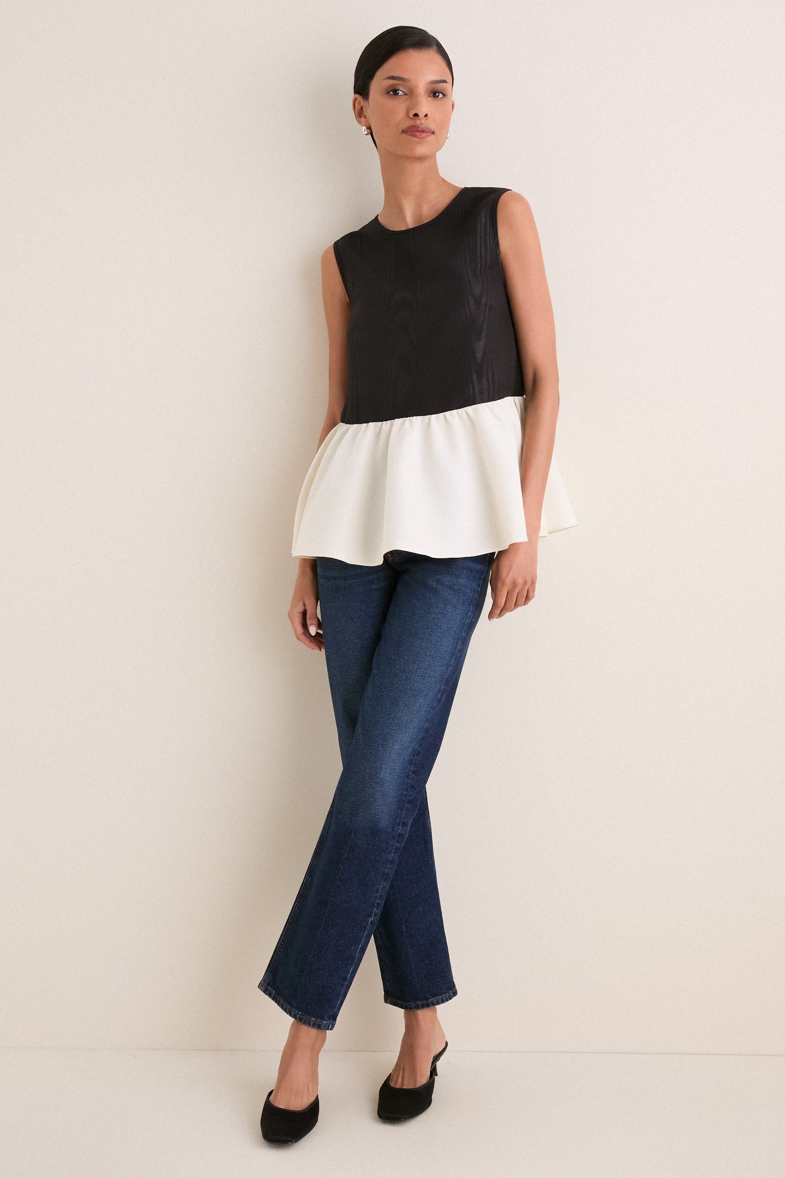 Black and Bone Iris Moire Top