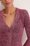 Metallic Pink Briar Tinsel Knit Cardigan