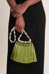 Moss Green Tassel Evening Knotty Bag