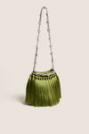 Moss Green Tassel Evening Knotty Bag