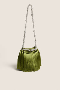 Moss Green Tassel Evening Knotty Bag