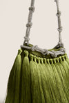 Moss Green Tassel Evening Knotty Bag