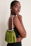 Moss Green Tassel Evening Knotty Bag