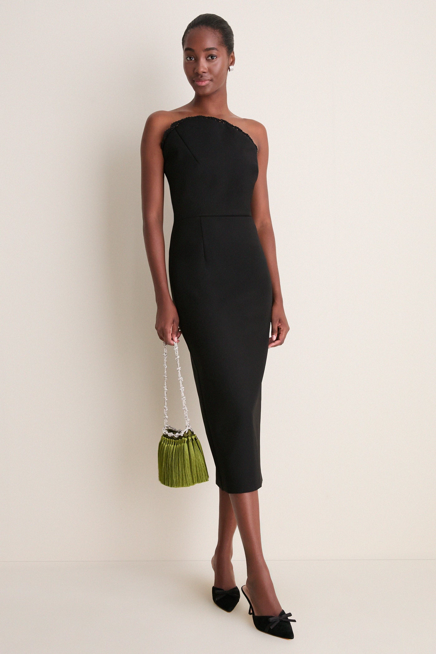 Moss Green Tassel Evening Knotty Bag